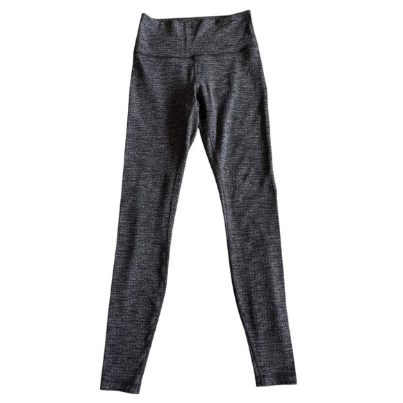 lululemon athletica Pants - Lululemon Wunder Under High-Rise Leggings 28" Heathered Knit Black Luon Size 6